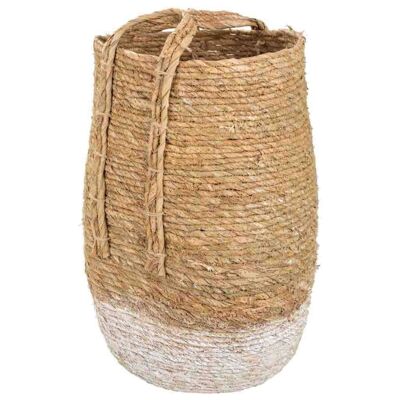 Handmade woven natural fiber basket reference: 18466