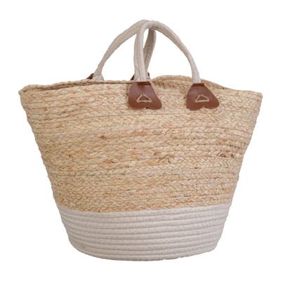 Handcrafted natural fiber basket reference: 20283