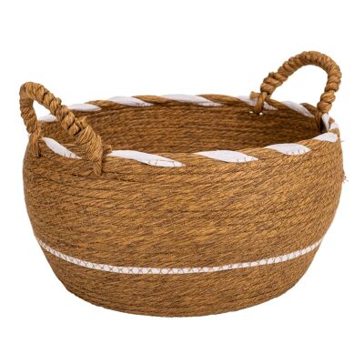 Handcrafted natural fiber basket reference: 20281
