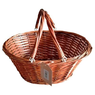 BROWN FOLDING HANDLE WICKER BASKET 35x28x30h reference:24424