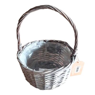 GRAY WICKER BASKET D23x29h cm reference:24416