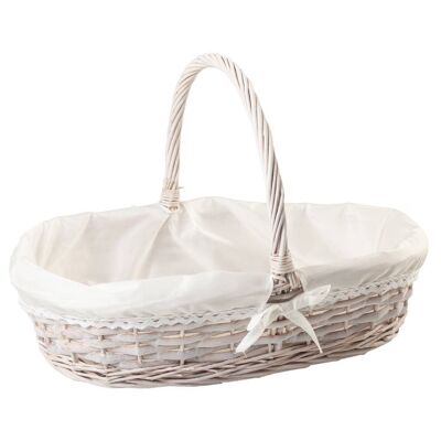 Lined white lacquered basket reference: 17576