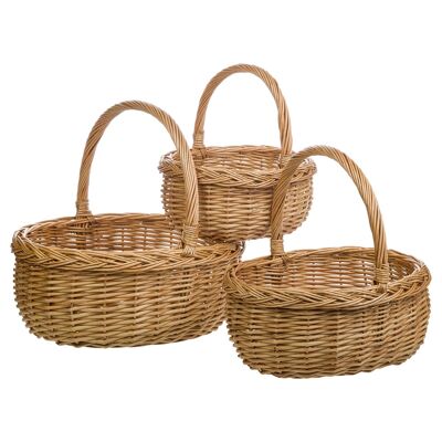 Buff wicker baskets set 3 pieces reference: 19756