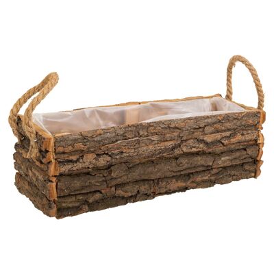 Wooden basket with brown handles reference: 24015