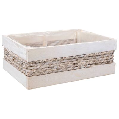 Wooden and rope basket reference: 24039