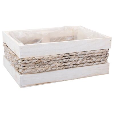 Wooden and rope basket reference: 24040