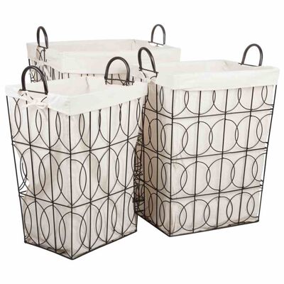 Black metal laundry baskets set 3 pieces reference: 16566