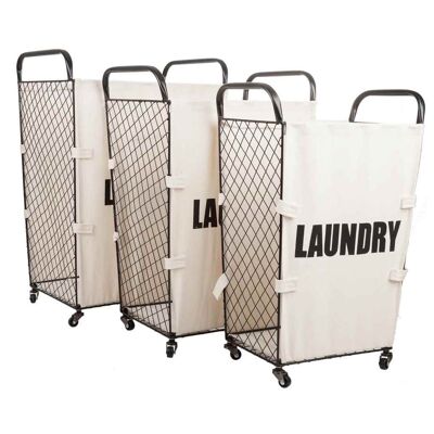 Black metal laundry baskets set 3 pieces reference: 16564