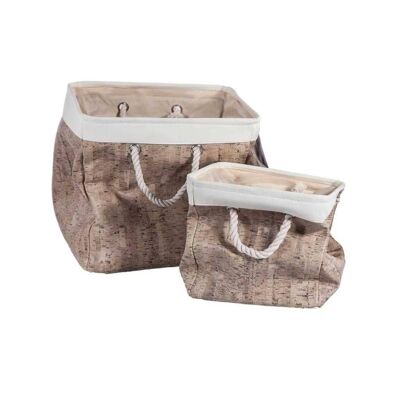 Lined fabric baskets set 2 pieces reference: 15043