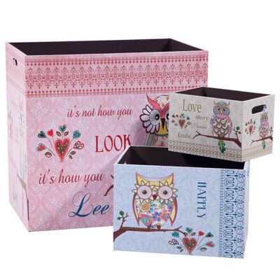 Owl print baskets set 3 pieces reference: 13545