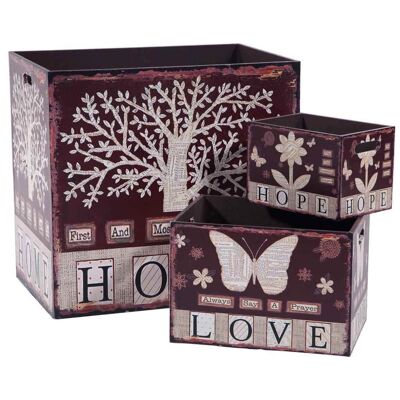 Printed baskets home set 3 pieces reference: 13546