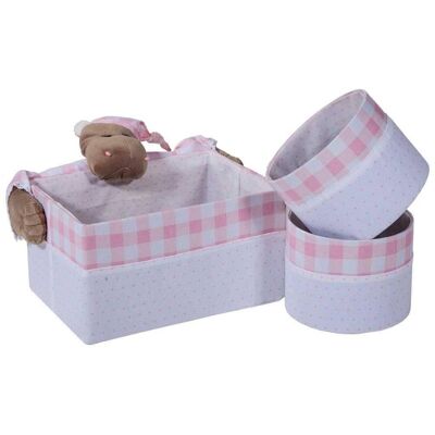 Lined fabric baskets set 3 pieces reference: 14434