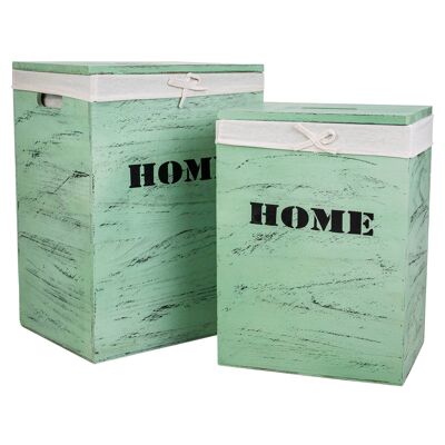 Wooden laundry baskets set 2 pieces reference: 22132