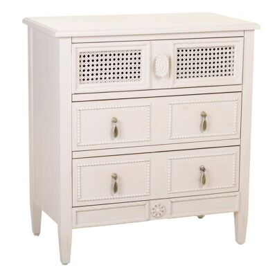 Beige wooden chest of 3 drawers reference: 18855