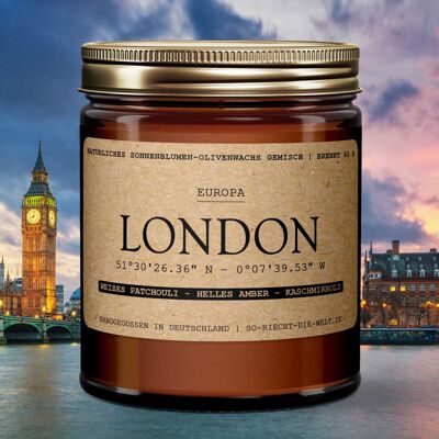 London Candle - White Patchouli | light amber | cashmere wood