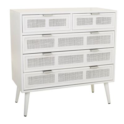 Commode 8 tiroirs bois blanc et grille référence : 21486