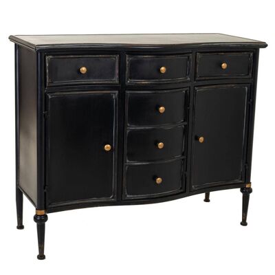 BLACK METAL CHEST OF 3 DRAWERS AND 3 DOORS 101x42.5x85h cm reference:18844