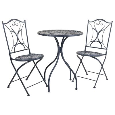 Set of table and two wrought iron chairs reference: 22581