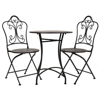 Ensemble table et deux chaises en métal référence : 23706 3