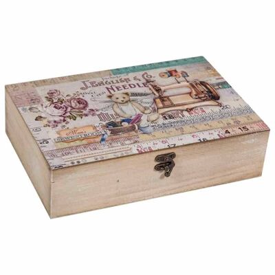 Wooden sewing box with details reference: 14736