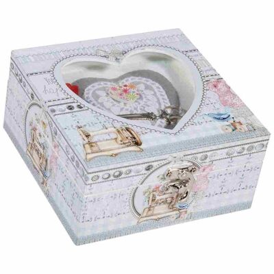 Wooden sewing box with details reference: 14729