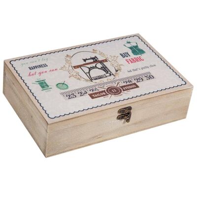Wooden sewing box with details reference: 14735