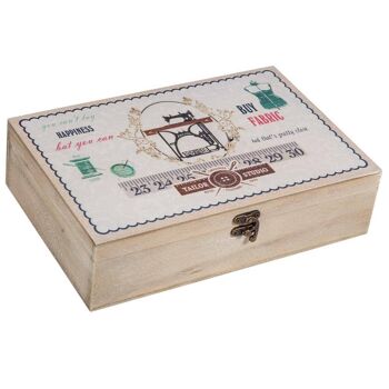 Boîte à couture en bois avec détails référence : 14735 1