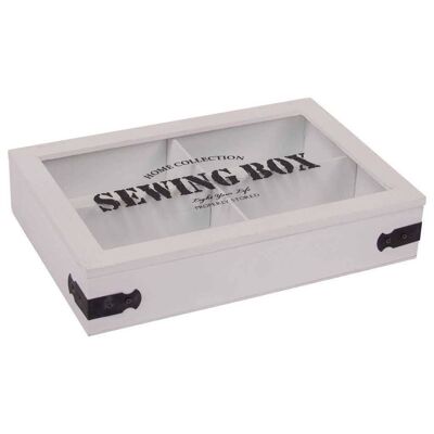 White lacquer wooden sewing box reference: 15360