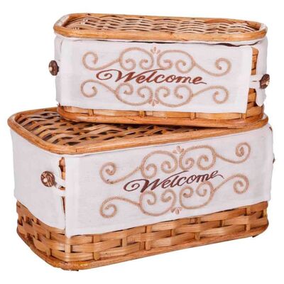 Honey lacquered jute sewing kit set of 2 reference: 17554