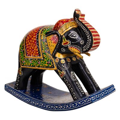 Elefante de madera pintado artesanal referencia:22190