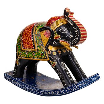 Éléphant en bois peint à la main référence : 22190 1