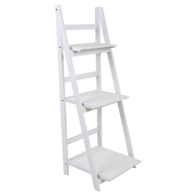 WHITE WOODEN LADDER SHELF WITH 3 SHELVES reference:18150
