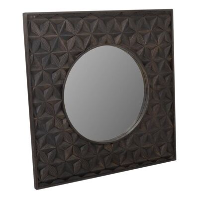 SQUARE CARVED WOOD MIRROR 120x4x120h cm reference:18804