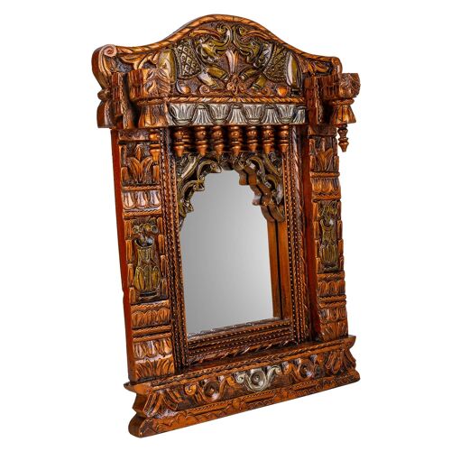 Espejo de madera acabado artesanal referencia:23058