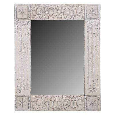 AGED WHITE WOODEN MIRROR 80x4x100h cm reference:17593