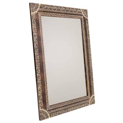 HANDMADE PAINTED WOODEN MIRROR 42x1x57.5h cm reference:21052