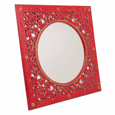 CARVED WOODEN MIRROR 84x1.5x84h cm reference:21046