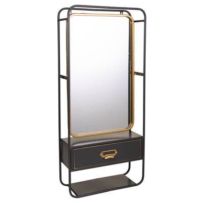 METAL WALL MIRROR WITH 1 DRAWER 40x15x90h cm reference:21894