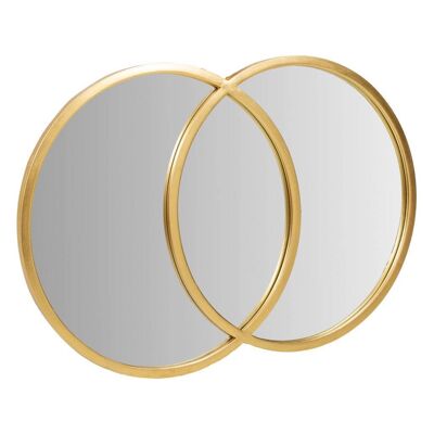 Espejo de pared dorado doble circunferencia referencia:19021