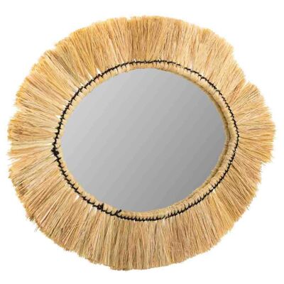 Natural fiber oval mirror reference: 18778