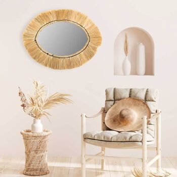 Miroir ovale en fibre naturelle référence : 18778 2