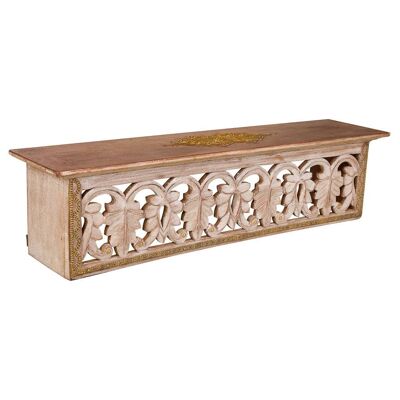 ÉTAGÈRE MURALE BOIS ET MÉTAL 60x15,5x15,5h cm référence:21063