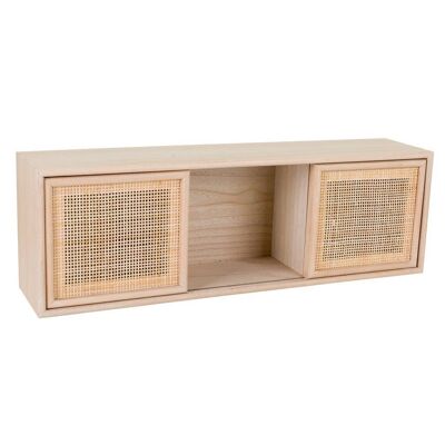 WOOD AND GRID WALL SHELF 81x17.5x26h cm reference:19823