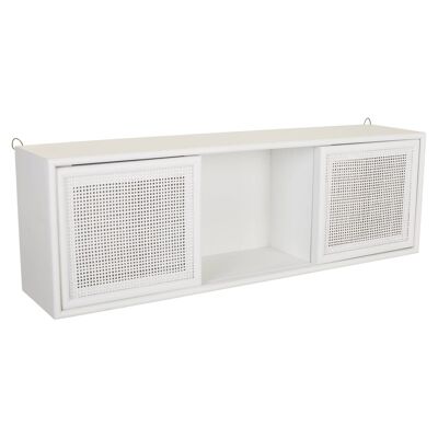 White wood and grid wall shelf reference: 21484