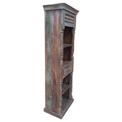 BIBLIOTHEQUE EN BOIS ARTISANALE MARRON référence : 25072