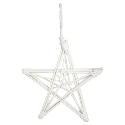 Estrella decoracion de mimbre blanca referencia:18001