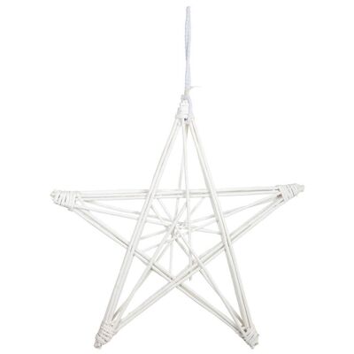 ESTRELLA DECORACION DE MIMBRE BLANCA 85x85x5h cm referencia:17997