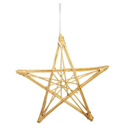 GOLDEN WICKER DECORATION STAR 85x85x5h cm reference:17998