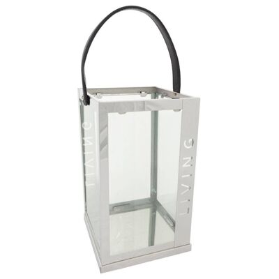 Stainless steel and glass lantern reference: 18742