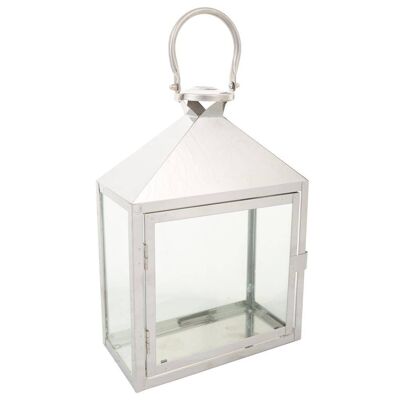 Stainless steel and glass lantern reference: 18741